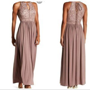 Morgan & Co Full-Length Lace Embellished Formal Prom Dress